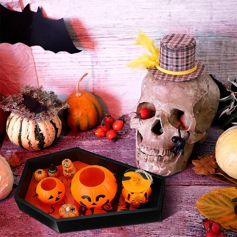 Черный поднос коробка для хранения готический домашний деревянный украшение на