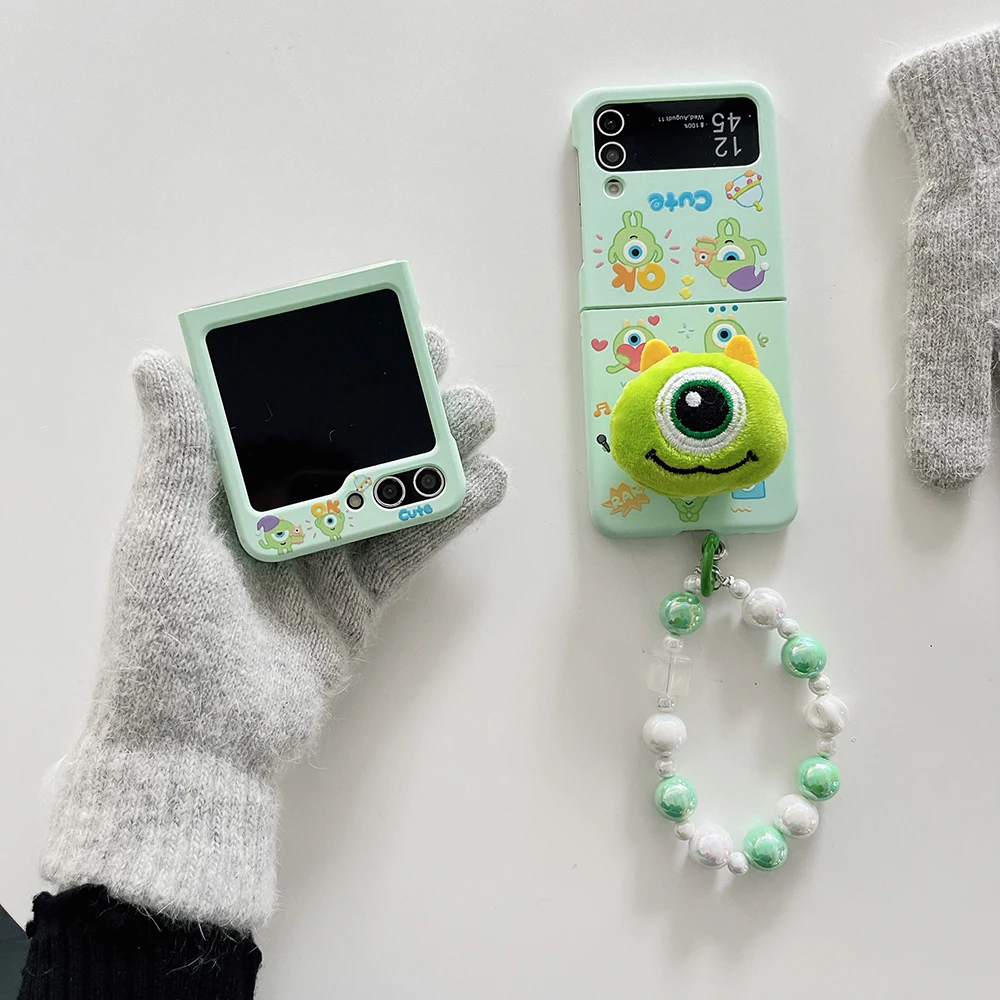 Милый чехол Michaels wazowheaven Anpanmans с браслетом для телефона Samsung Galaxy Z Flip 3 4 5 6 5G PC Hard Back