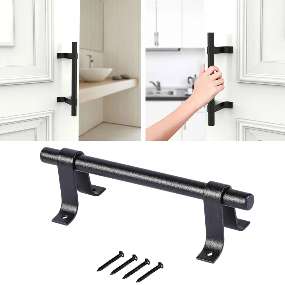 

New Sliding Barn Door Handle Vintage Interior Pull and Flush Hardware Set for Sliding Barn Doors Gates Garages Black