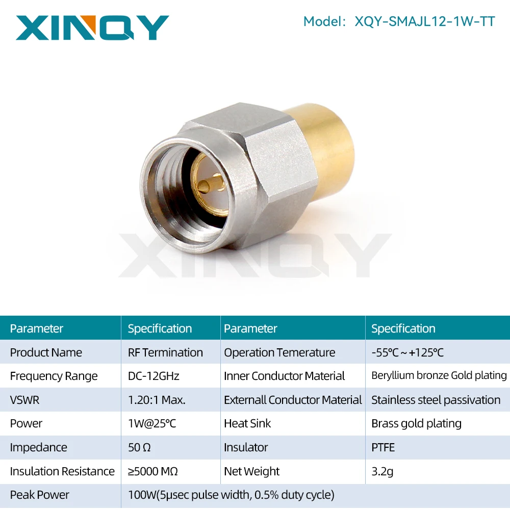 Фото XINQY SMA-имитатор нагрузки, нержавеющая сталь, SMA Male, 12 ГГц, 1 Вт, тестовая нагрузка, низкий коэффициент ВСВР, SMA-заглушка №3