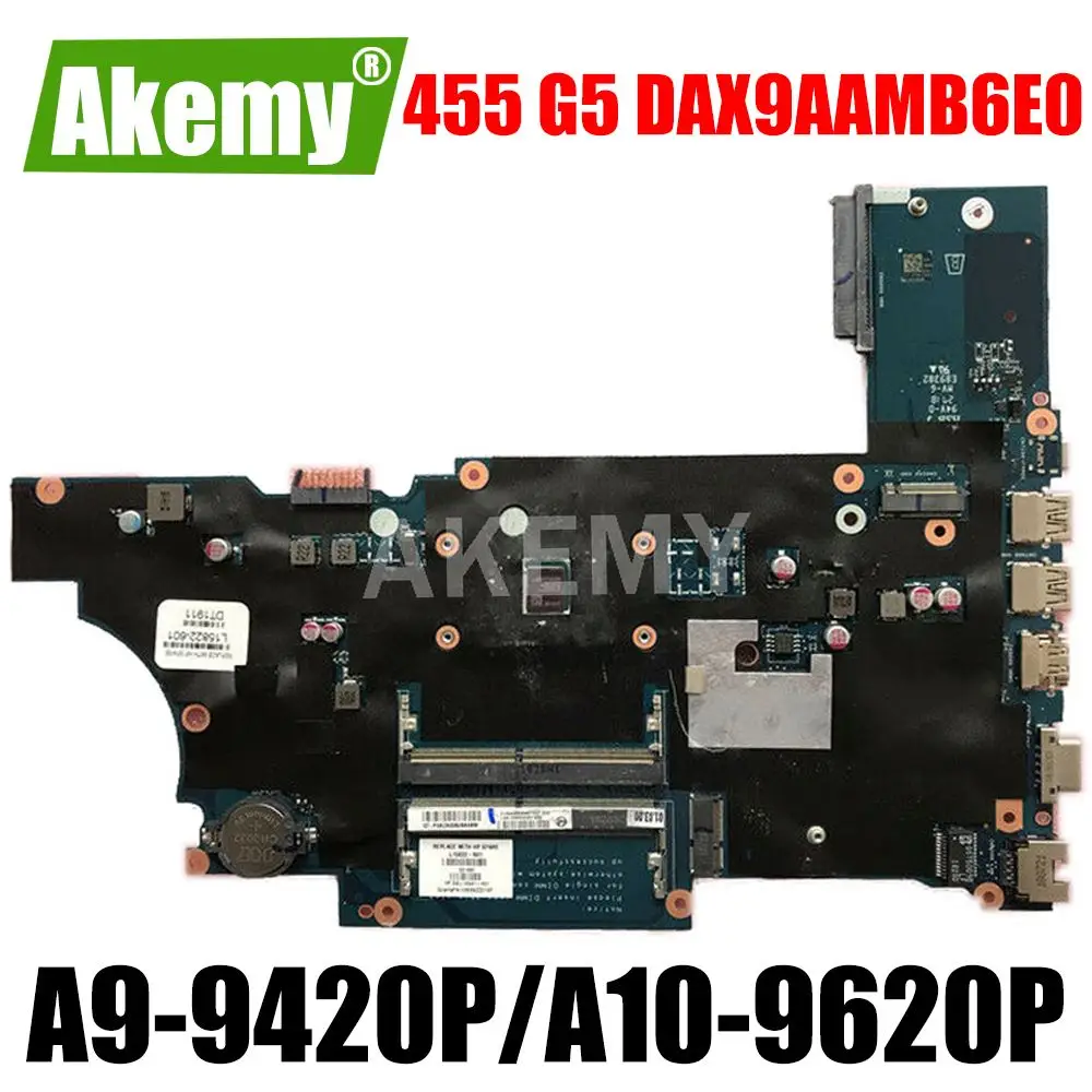 Материнская плата для ноутбука HP PROBOOK 455 G5 с процессорами AMD A9-9420P и A10-9620P, код DAX9AAMB6E0, 100% проверена, быстрая доставка.