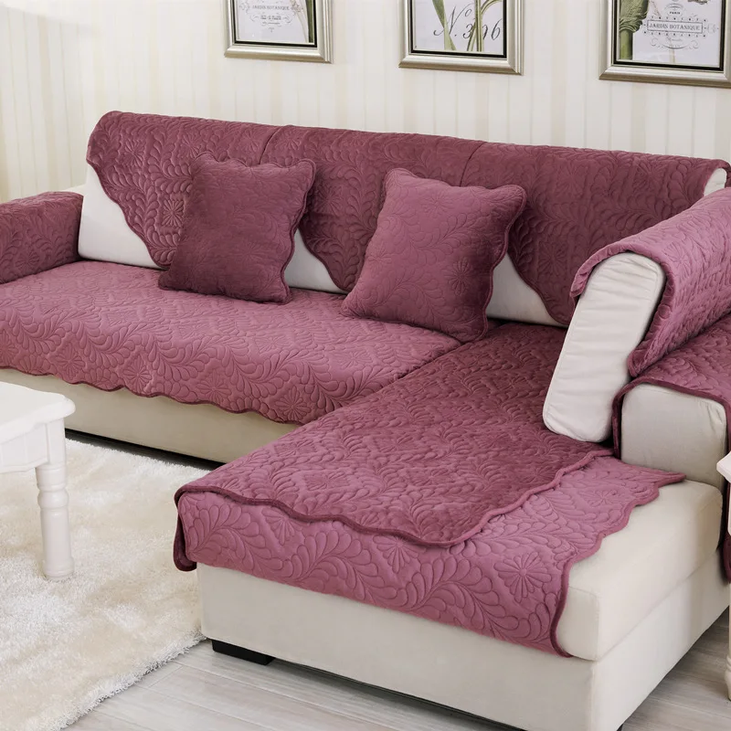 

Winter Short Plush Sofa Cushion Phoenix Flower Non-Slip Thick 2 3 Seater Sofa Covers Four Seasons Universal Cover Back Towel