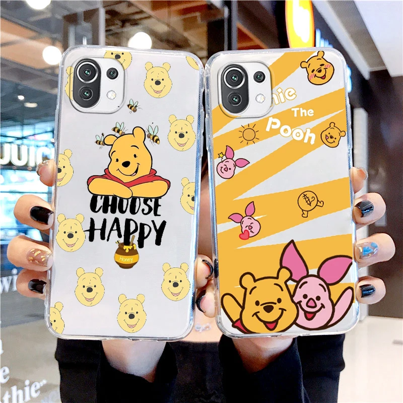 

Winnie Pooh Anime Transparent Phone Case For Xiaomi Mi 13 12T 12S 12X 12 11 11T 11i 10T 10 9 Pro Lite Ultra 5G
