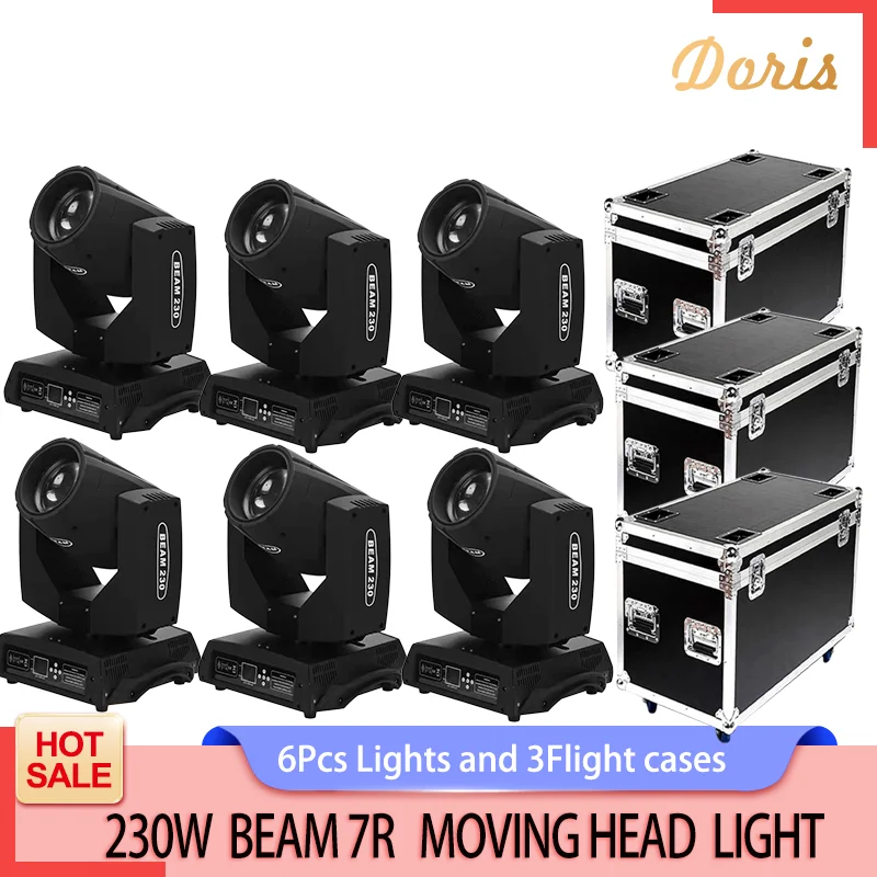 

6 шт. с 3Fly чехол 230 Вт луч 7r Sharpy сценический светильник с движущейся головкой Dmx мобильный светильник полет чехол эффекты DJ Бар вечерние НКА Св...