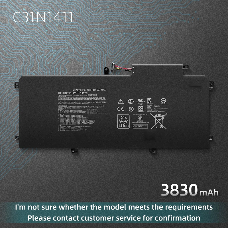 

RZBX New Laptop Battery C31N1411 For ASUS Zenbook UX305FA UX305F U305L UX305CA UX305C U305UA U305FA U305F U305CA