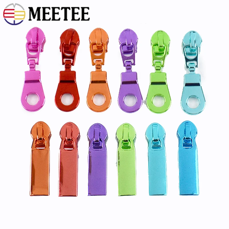 

10/30Pcs Meetee 5# Rainbow Zipper Slider Puller for Nylon Zippers Pocket Decor Zip Head Repair DIY Bag Garment Sewing Accessory