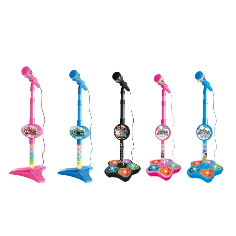 

Electric Microphone Toy with Stand for Toddlers Sensory Musical Instrument Toy