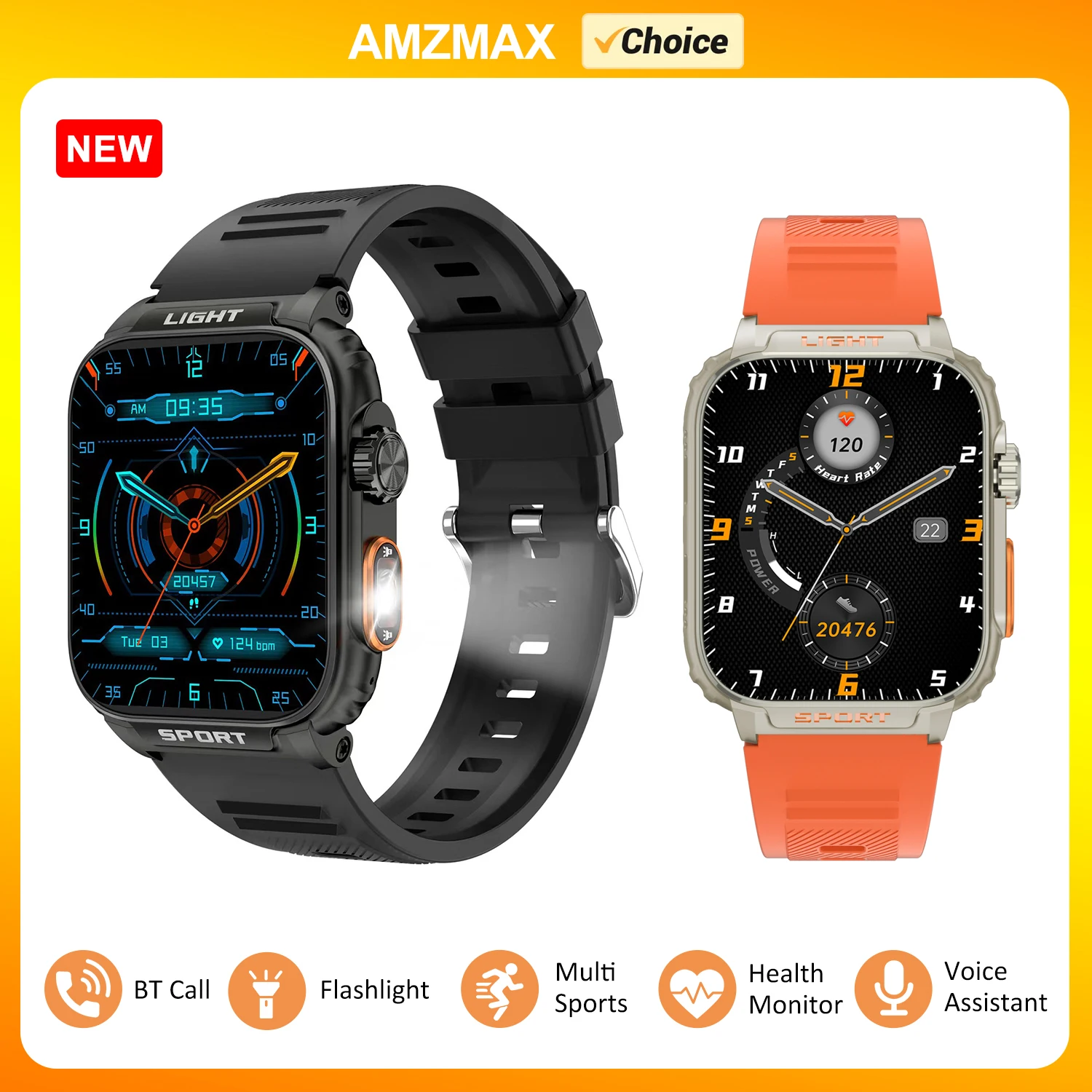 Смарт-часы Для Мужчин И Женщин Со Светодиодным Фонариком Большой 1