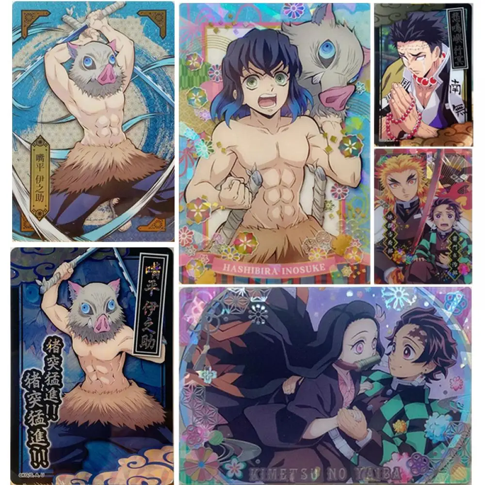 

Anime Demon Slayer Hashibira Inosuke Himejima Gyomei Rengoku Kyoujurou CANDY TOY collection card Two-dimensional peripheral