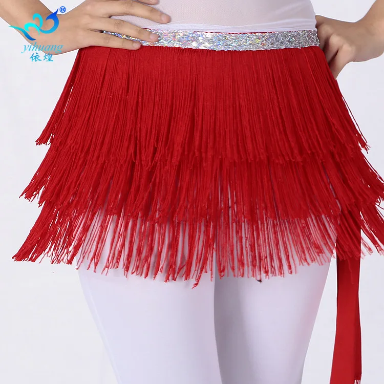 

1pcs/lot woman tassel latin dancing skirt lady patchwork sequin waist dancing belt