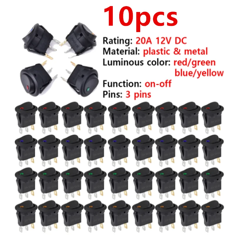 

Куллисный переключатель 12 В 20 А, 10 шт