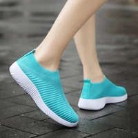 womens sneakers casual mesh platform running walking shoes slip on flats sport shoes sock trainers women vulcanized shoes