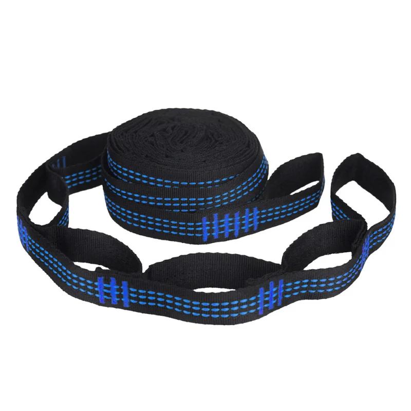 

2 Pcs/Set Hammock Straps Special Reinforced Polyester Straps 5 Ring High Load-Bearing Barbed Black Outdoor Hammock Straps