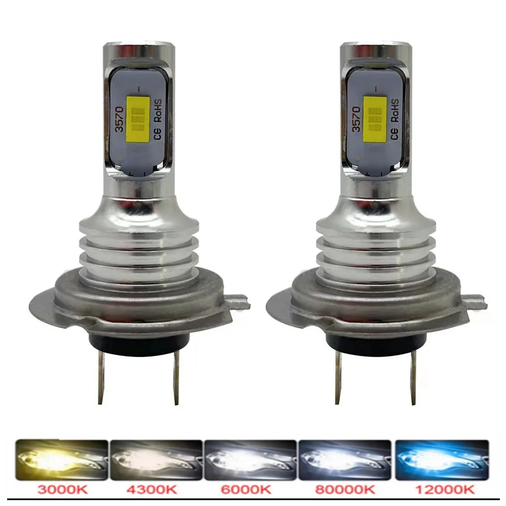 

2PCS CSP Mini H7 LED Lamps For Cars Headlight Bulbs H4 H8 H9 H10 H11 H6 Fog Light HB3 9005 HB4 Ice Blue 8000K 3000K Auto 12V