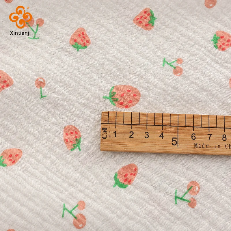 50X135 см мягкий двойной креп 40 s хлопок марля с клубничным принтом весна-лето ночная