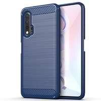 for huawei nova 6 silicone case carbon fiber rubber cover for nova6 huawey full protection soft phone cases