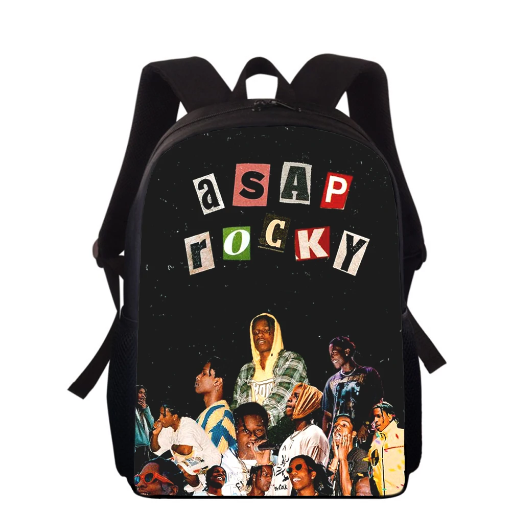 Asap Rocky Rapper TESTING 15” 3D Print Kids Backpack Primary School Bags for Boys Girls Back Pack Students School Book Bags
