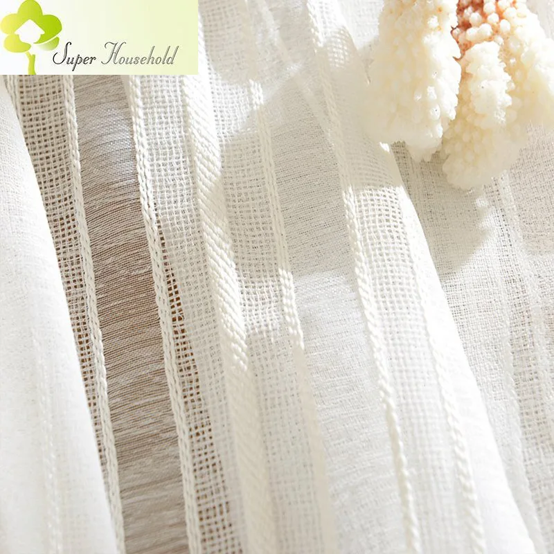 

Jacquard Ready-made Curtains for Living Room Kitchen White Tulle Curtains for Bedroom American Style Cotton Linen Window Tende