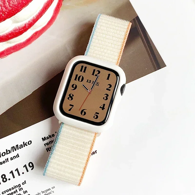 Ремешок нейлоновый для Apple Watch Band Ultra 2 спортивный браслет iwatch Series 9 8 se 7 6 5 4 49 мм 44 40 45