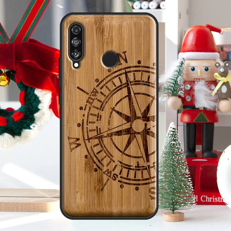 Чехол из натурального бамбукового дерева с животным принтом для Huawei Nova 12i 11i 8i 12s Y73 Y72 Y61 Y91 Y90 Y70 Y60 9 10 SE P60 Pro P30 P40 Lite (art.: 3920db7eb1843) - 3920db7eb1843