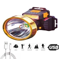 led headlamp rechargeable usb camping bright light head lamp lithium battery super bright night fishing induction headlamp