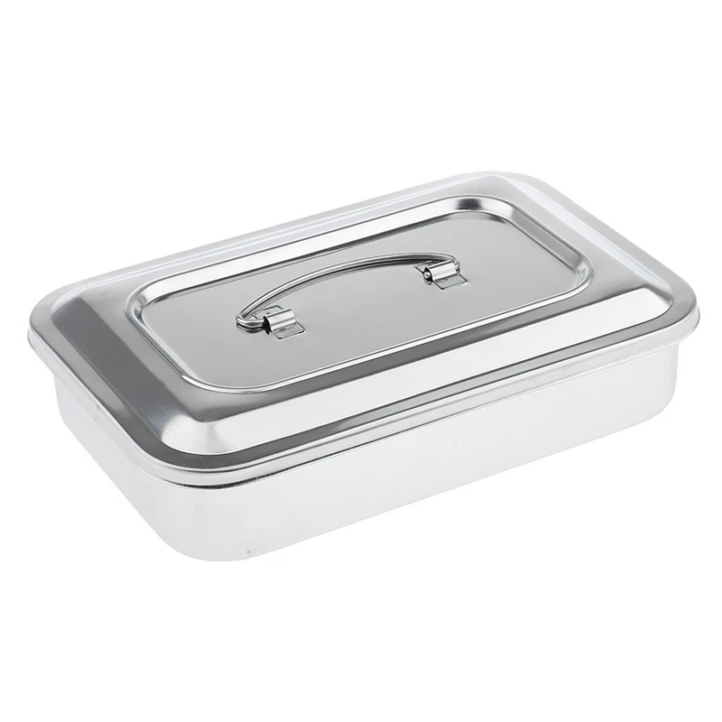 

Stainless Steel Container Organizer Box Instrument Tray To Storage Box With Lid Tools Cans - 9 Inch