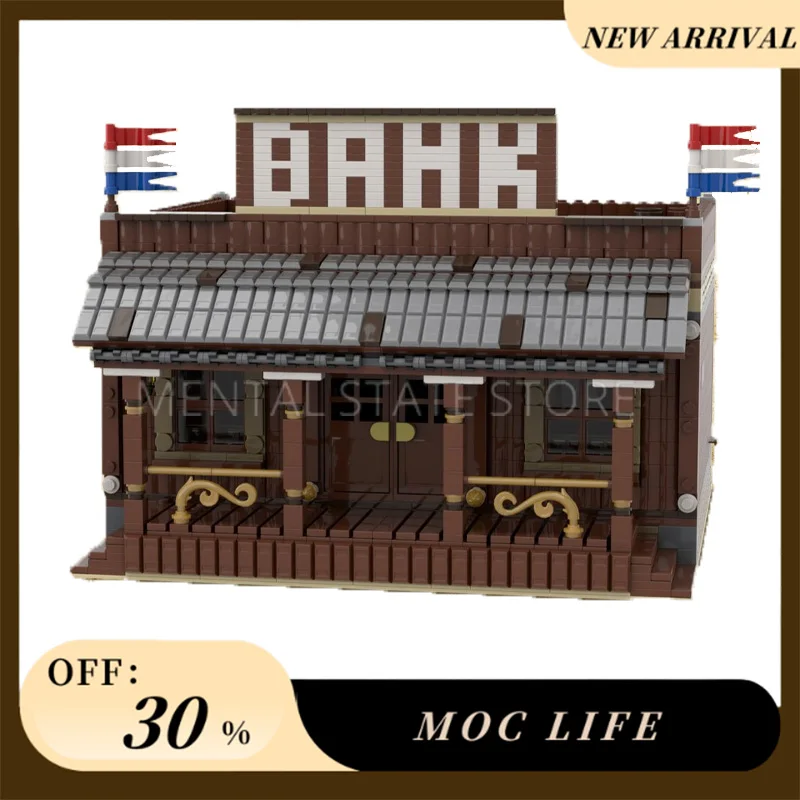 Новинка 2153 шт. индивидуальные MOC Wild West Bank строительные блоки технологические