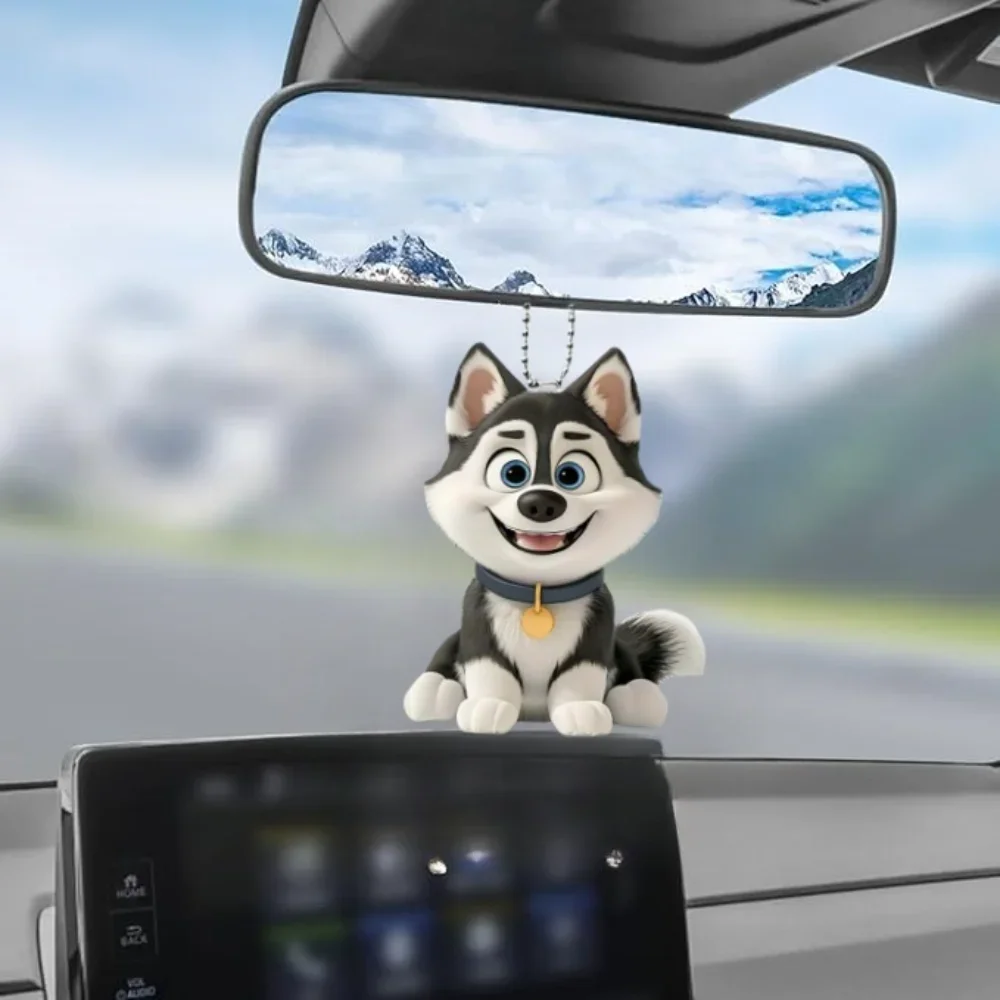 Акриловый брелок с милым мультяшным хаски очаровательный кулон в виде щенка