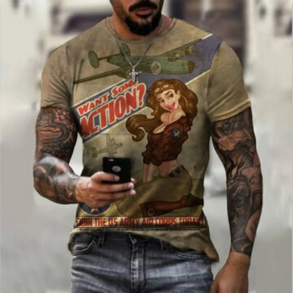 Футболка мужская в европейском и американском стиле Повседневная Спортивная