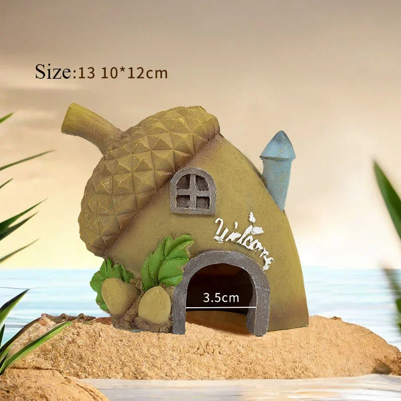 Аквариумный ландшафт маленький орнамент гриб дом искусственные украшения для