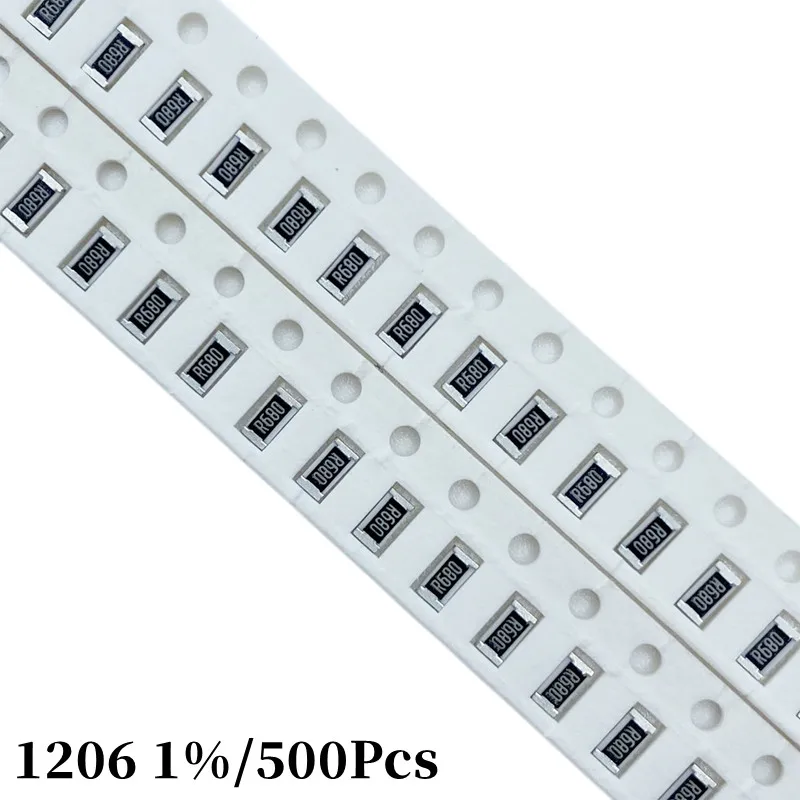 

500Pcs 1206 1% Smd Resistor 10R 12 15 24 33 36 43 47 51 68 82Ohm 1K 1.2 2 2.2 2.4 3 3.3 3.6 4.3 4.7 5.1 6.2 6.8 7.5 8.2K 1M