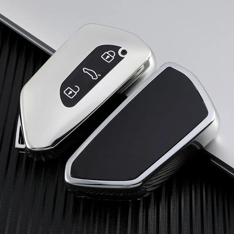 

For Volkswagen Colorful TPU Car Key Case Cover for VW Volkswagen Golf 8 2020 Skoda 3 Buttons Car Key Protector Auto Accessories
