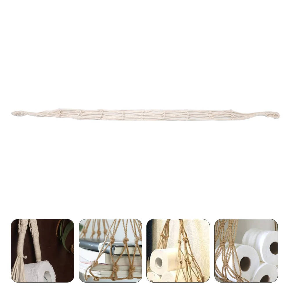 

Roll Tissue Wall Stand Toilet Holder Magazine Storage Rack Paper Hanging Rope Bathroom Shelf Organizer Pouchdoorpocket Wovening