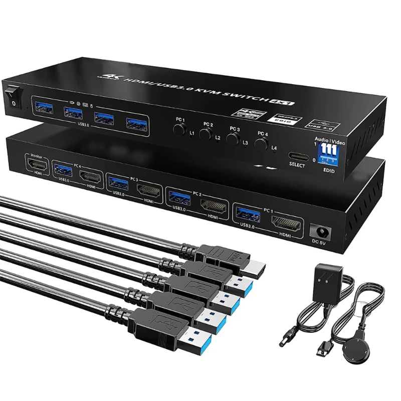 

583D 4K USB3.0 KVM Switch Two Switching Methods with Simulation EDID