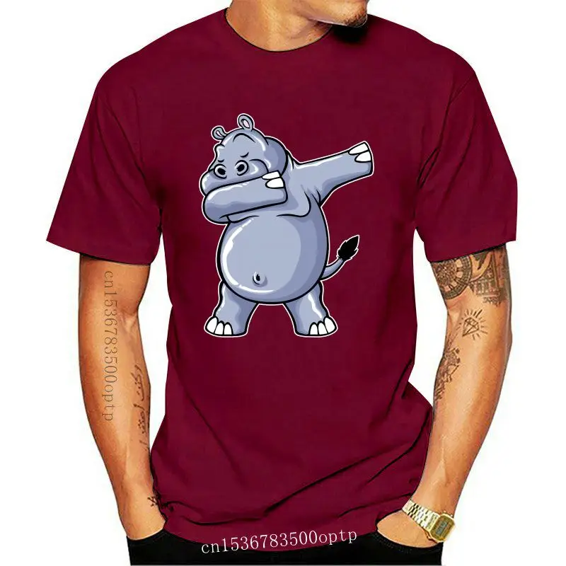 New Men tshirt Dabbing Hippo Shirt  T Shirt women T-Shirt tees top