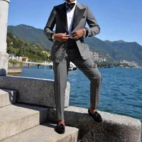 brand new mens suit slim fit lapel 1 button elegant tuxedo wedding groomsmen party male 2 piece set blazer pants %eb%82%a8%ec%9e%90 %ec%a0%95%ec%9e%a5