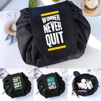 women drawstring cosmetic bag organizer lazy travel pouch make up cases storage bag kit box tools toiletry beauty case