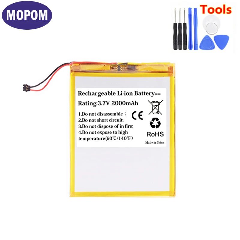 Литий-полимерный аккумулятор 3,7 в 2000 мАч 306070PL для электронной ...