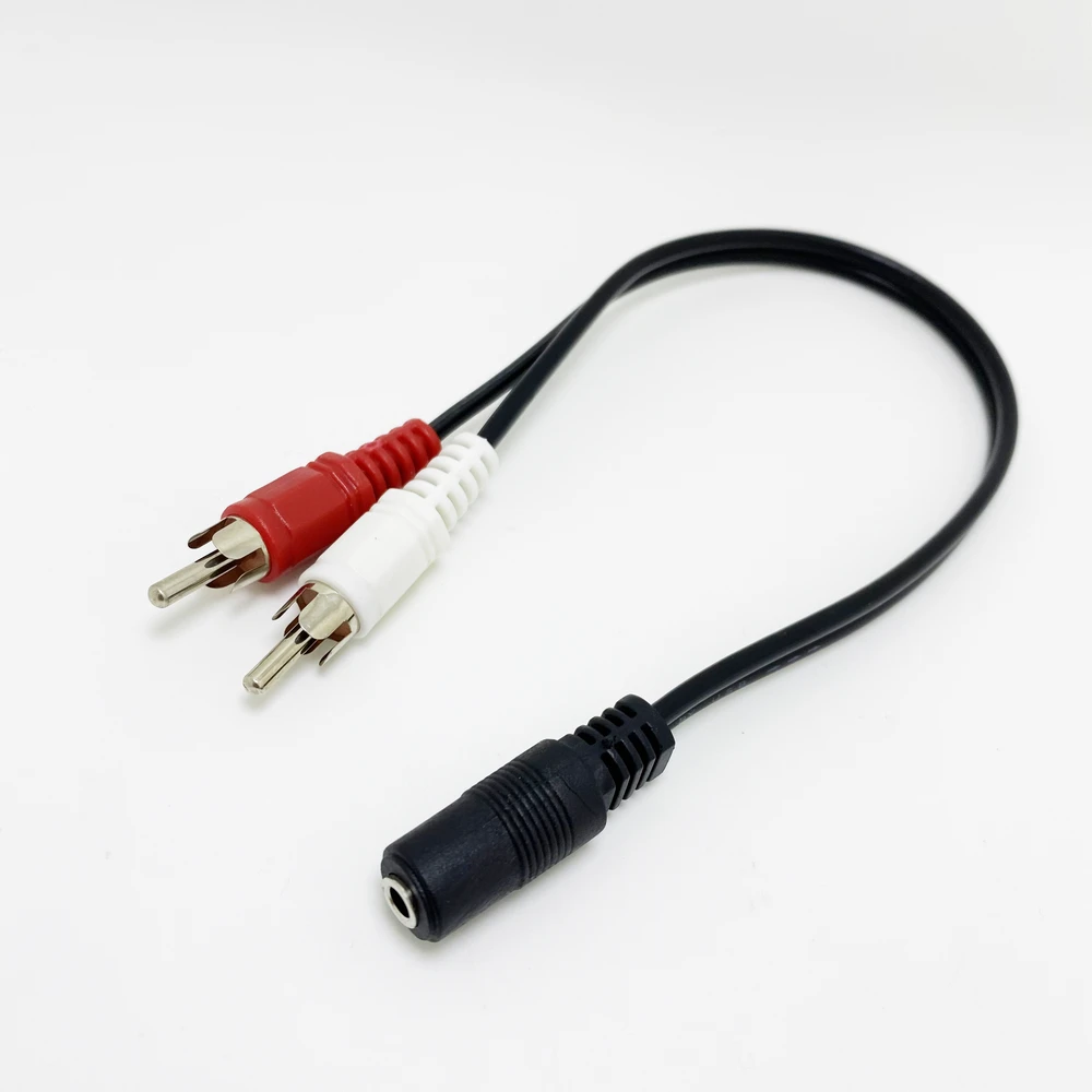 

2 RCA штекер стерео аудио 3,5 мм гнездо разъем к наушникам Y-образный кабель