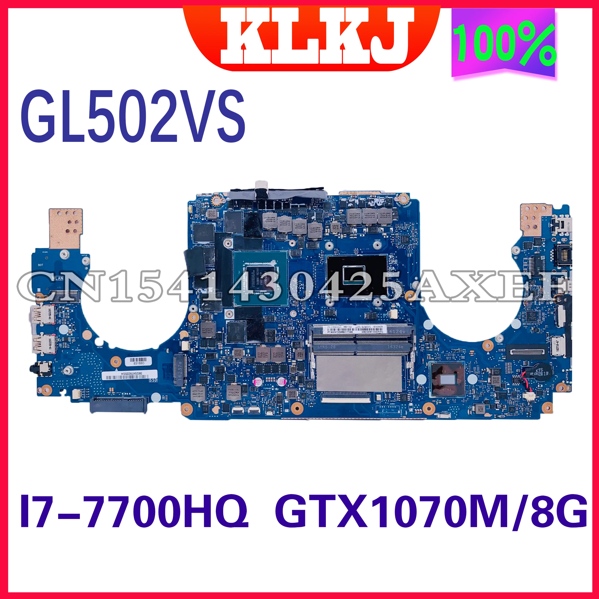 

GL502VS For ASUS ROG GL502VT GL502VM GL502VY GL502VSK Laptop origina Motherboard with I7-7700HQ GTX1070-8G 100% work Tested