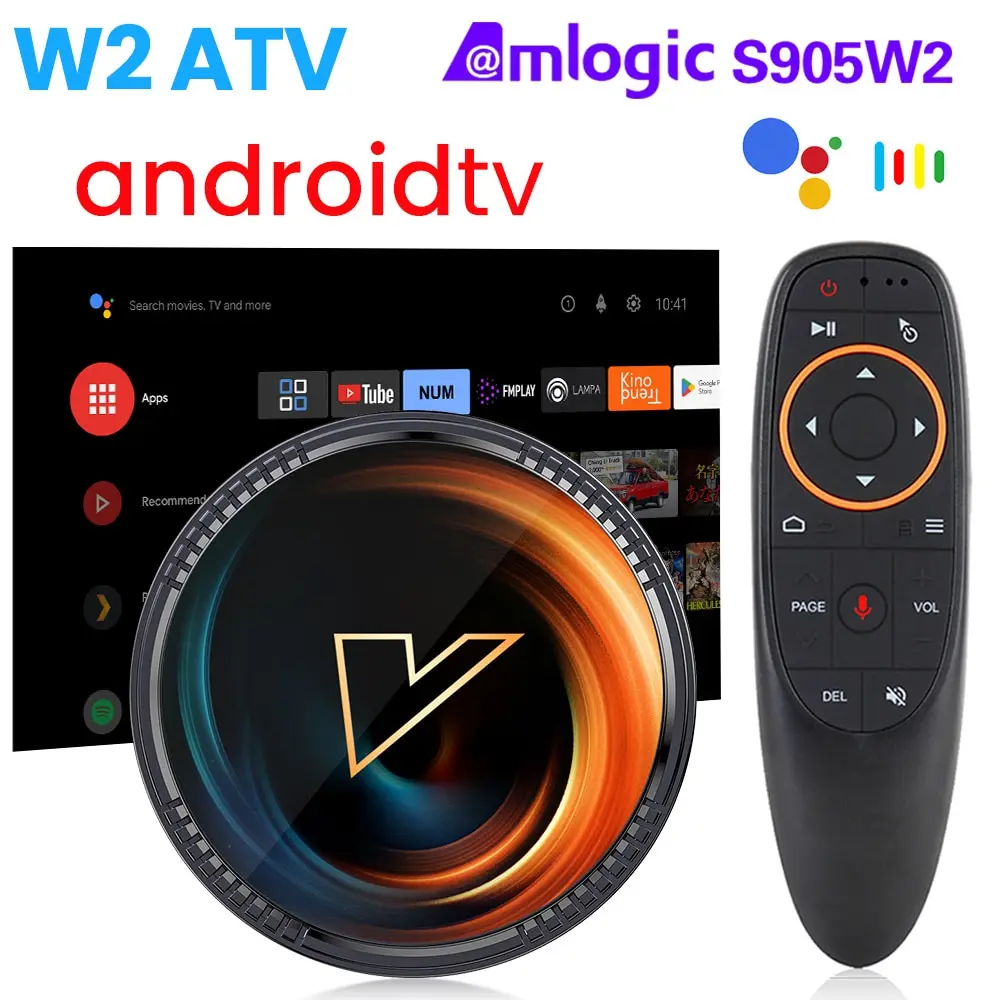 ТВ-приставка W2 ATV Android 11 Amlogic S905W2 поддержка 4K AV1 2,4 и 5G Wifi BT с пультом дистанционного управления Google Voice 2G16G 4G32G 64G Smart TV Box - купить по выгодной цене - ТОП-товары этого лета