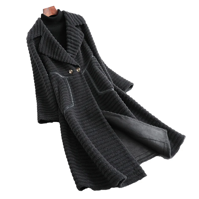 

Shearing Sheep Jacket Warm Wool Fur Coat Women Elegent Korean Fur Coats Female Mid-length Fur Jackets Winter 2023 Abrigos Mujer