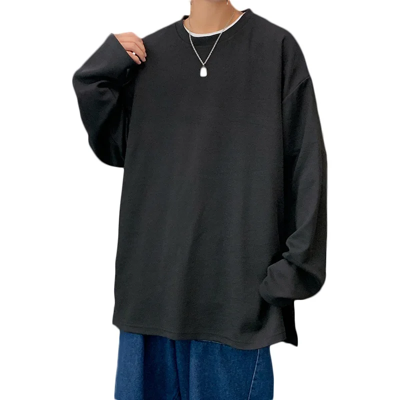 

Spring Summer 2022 New Japanese button-down split long sleeve men's bottoming shirt casual loose plus size 5XL t shirts for men