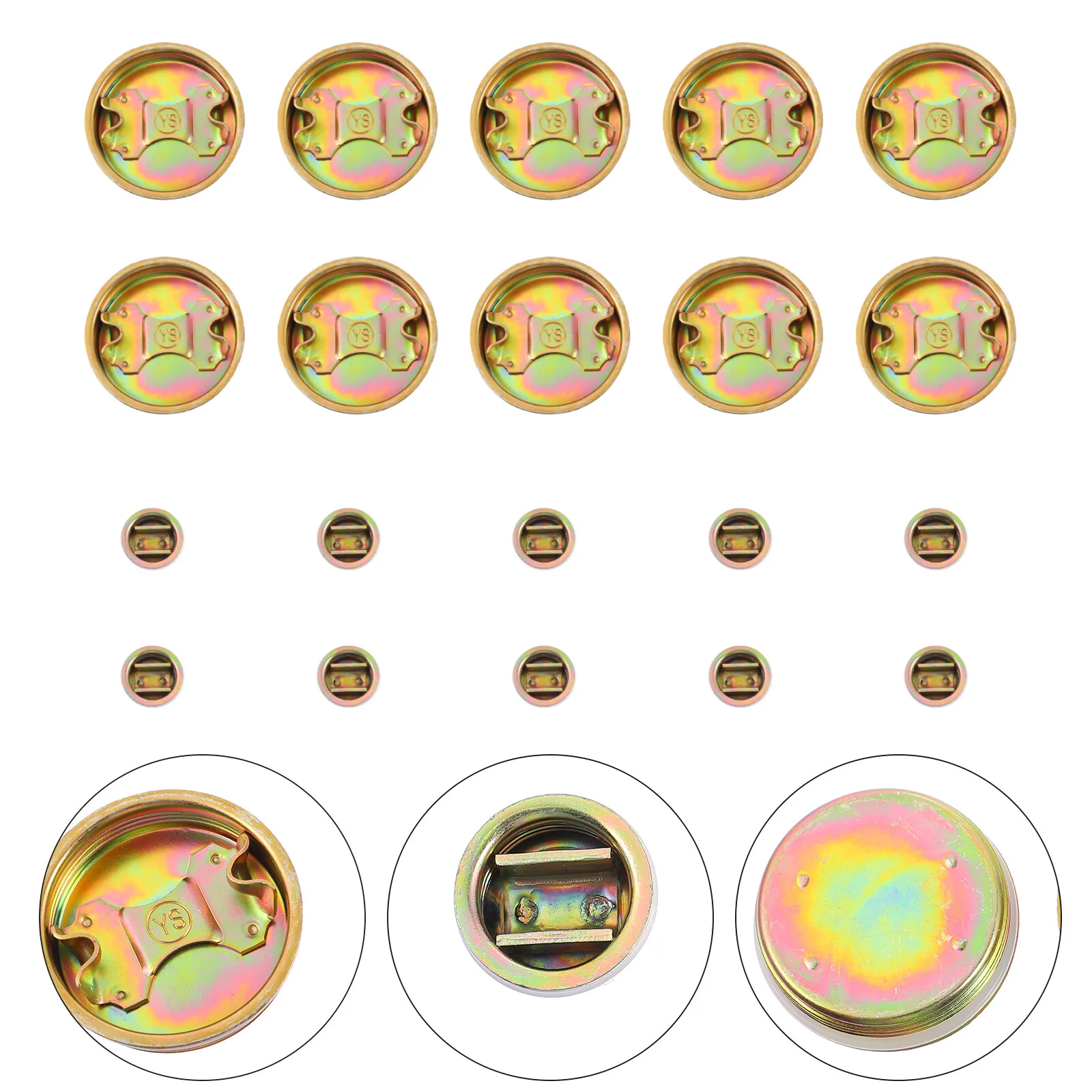 

20Pcs Practical Iron Bung Plug Sturdy Bung Caps with Plated Coated for Drum