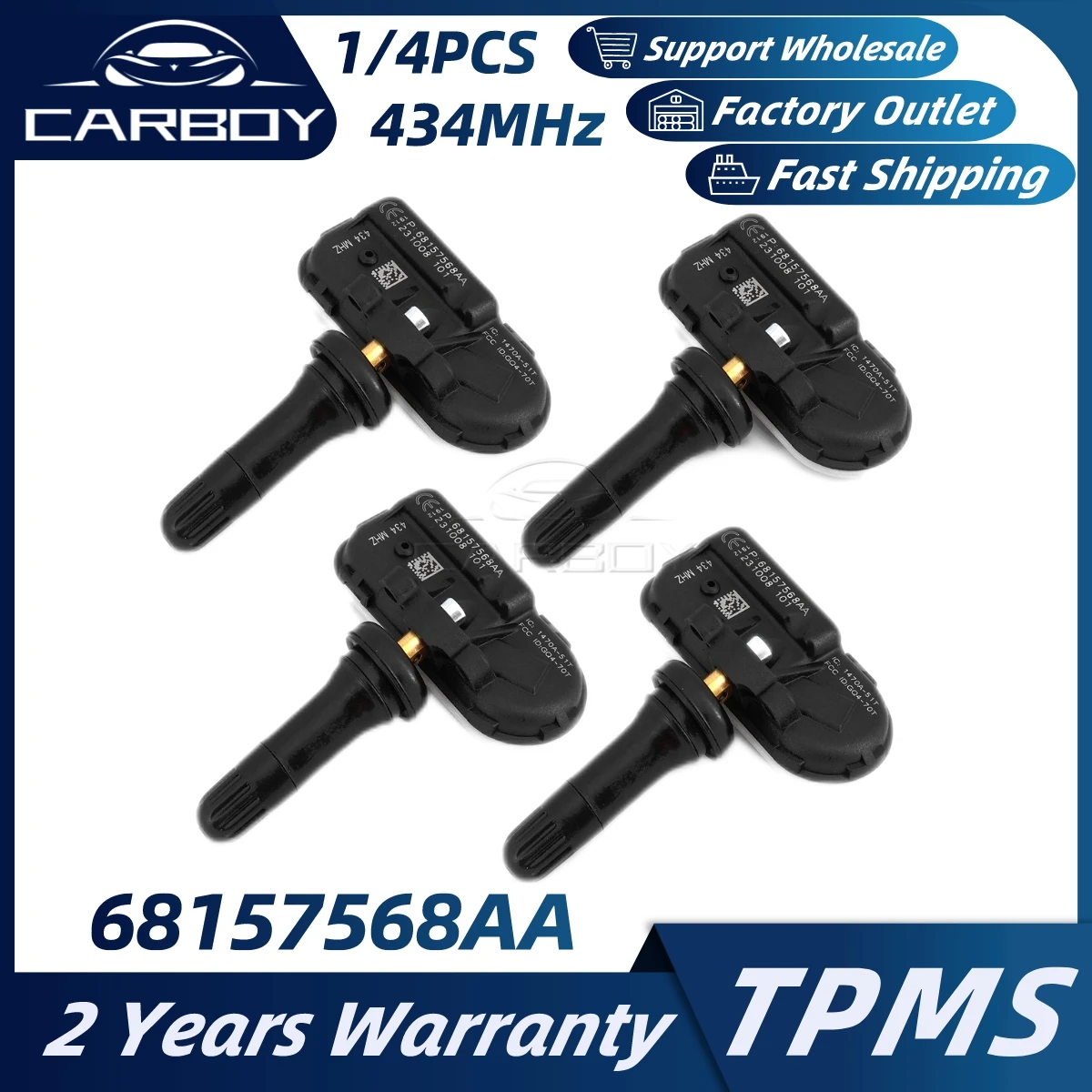 Датчик давления в шинах 68157568AA 68157568AB TPMS для ОЗУ грузового фургона 1500 2500 3500 Jeep Cherokee 434 МГц 1/4 шт. цифровой манометр