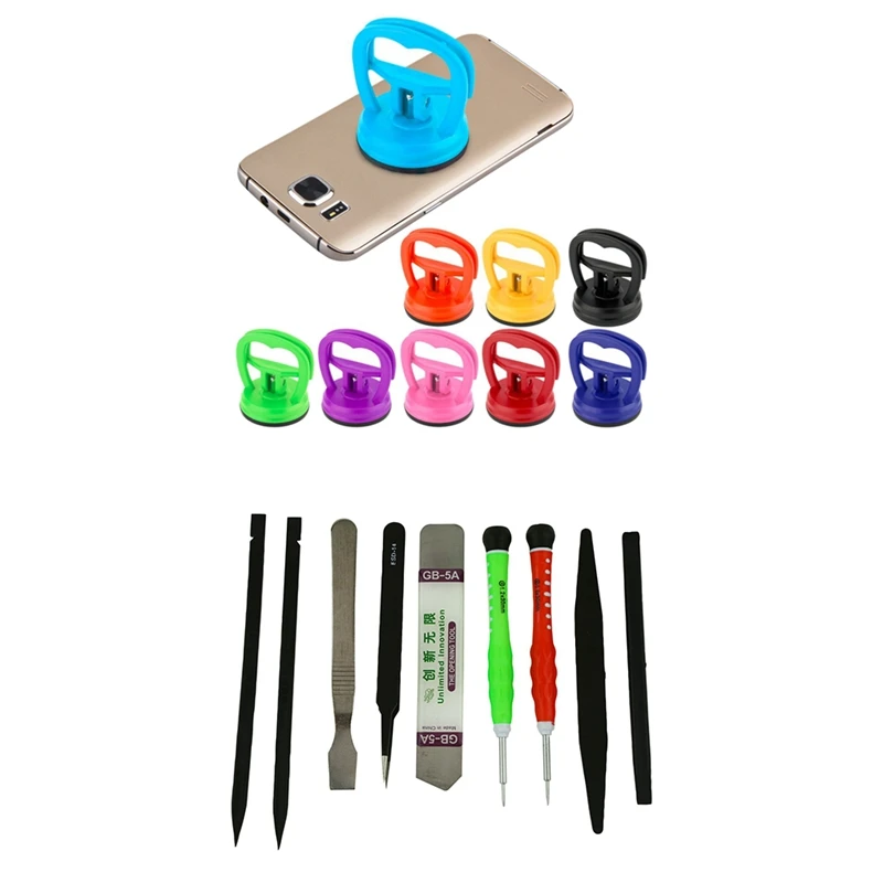 

NEW-9 Piece Set Professional Cellphone Tablet Laptop Opening Pry Tool & 1Pcs Disassembly Heavy Duty Suction Cup Repair Tool
