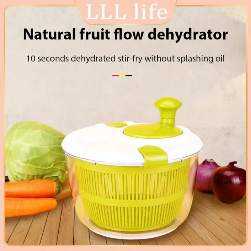 

Multifunctional Drain Basket Food Grade Plastic Rotatable Salad Dehydrator Practical Vegetable Cleaner New With Anti Slip Base
