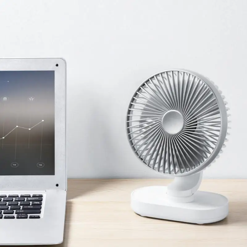 

Table Fan 4 Speed Portable Mini Fan Ultra Quiet Rechargeable 4000mAh Battery Small Cooling Fan for Home Office Bedroom