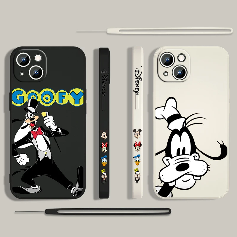 Чехол Goofy Goof для Apple iPhone 15 14 13 12 11 Pro Max Plus 8 7 SE чехол с жидкостью и левой веревкой