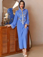 eid mubarak satin kaftan abaya dubai arabic turkey islam muslim dress for women robe longue djellaba femme caftan marocain